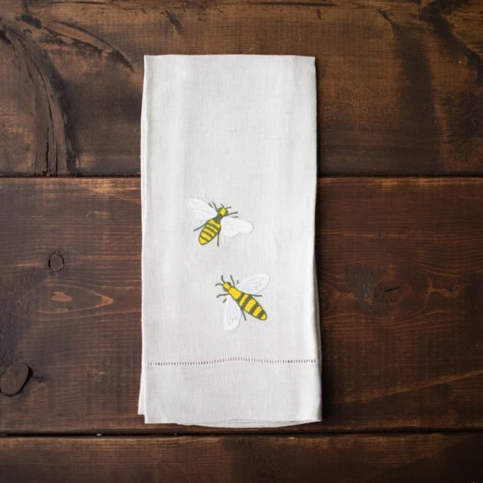 Hand Embroidered Linen Tea Towel