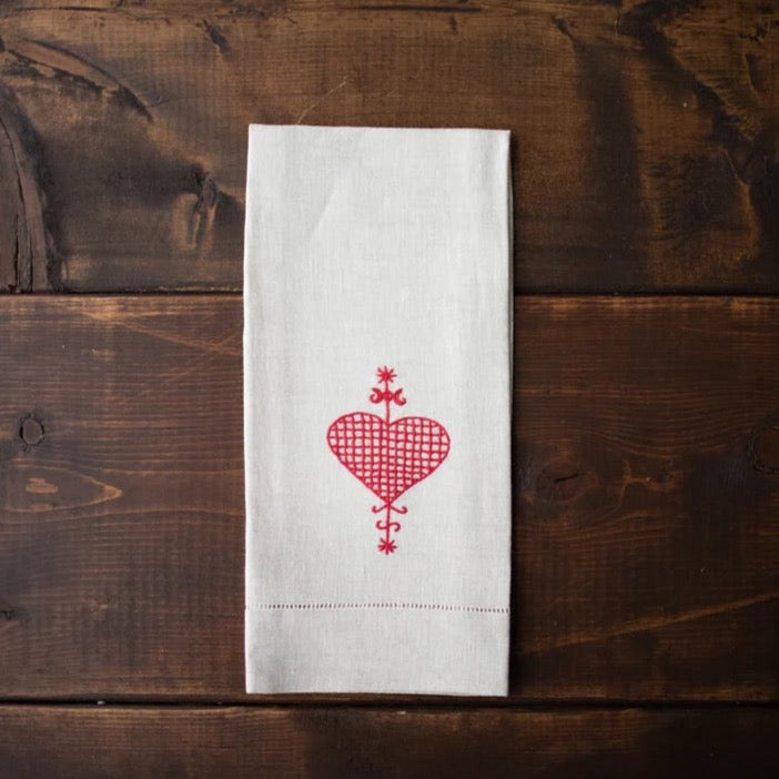 Hand Embroidered Linen Tea Towel